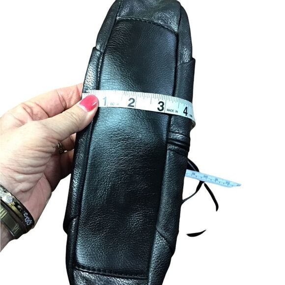 David Jones of Paris Black Metallic & suede Trim Shoulder Bag - Picture 8 of 11